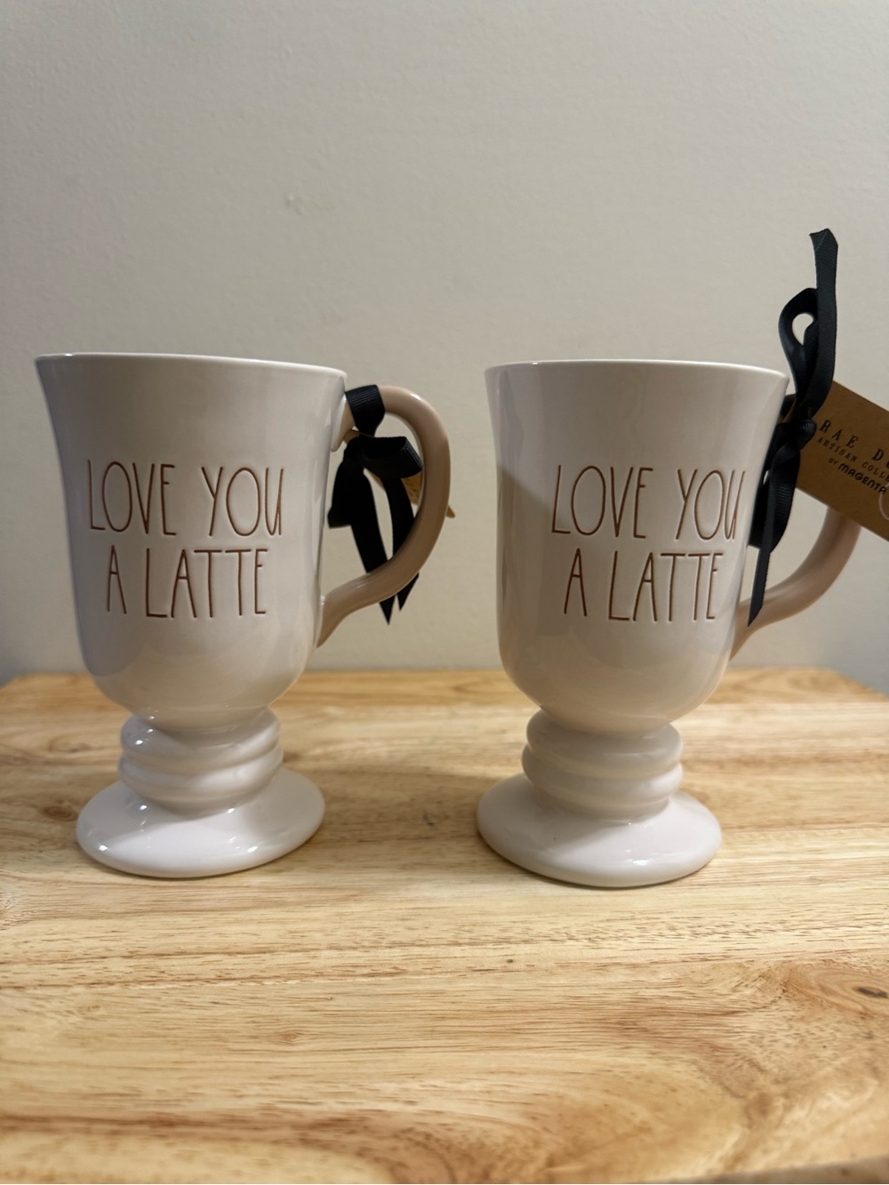 Love You A Latte Ceramic Mug - Cream (Set of 2)